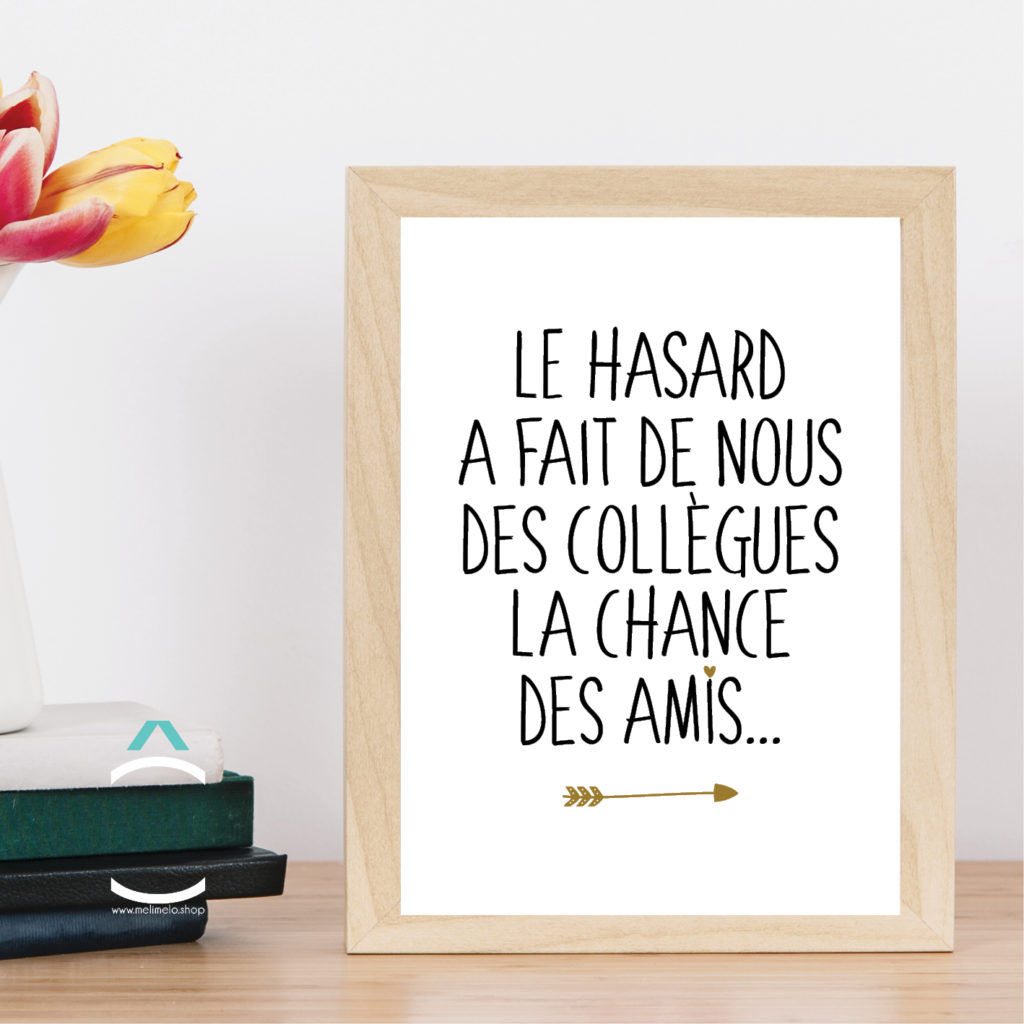 Cadre Le hasard a fait de nous des collègues la chance des ami e s