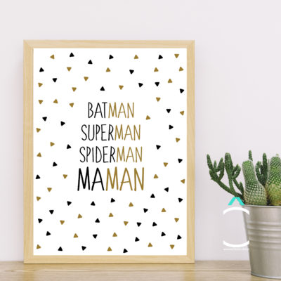 Cadre – Batman, Superman, Spiderman, Maman