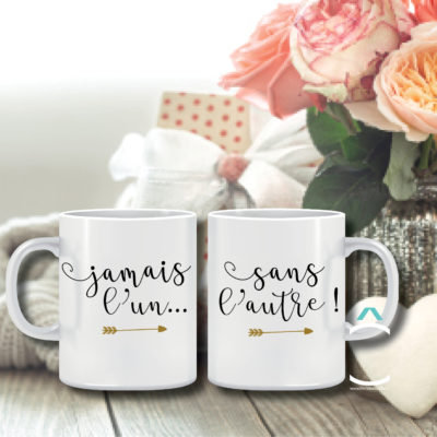 Duo de mugs – Jamais l’un sans l’autre!