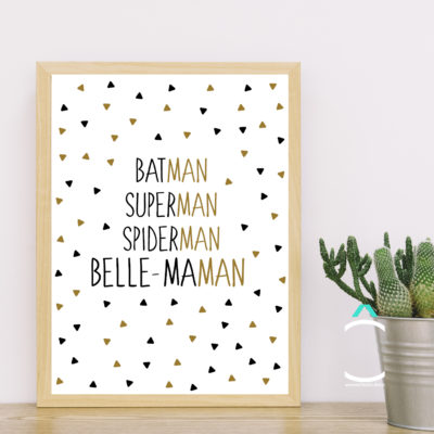 Cadre – Batman, Superman, Spiderman, Belle-maman