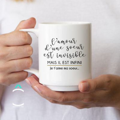 Mug – L’amour d’une soeur est invisible mais il est infini