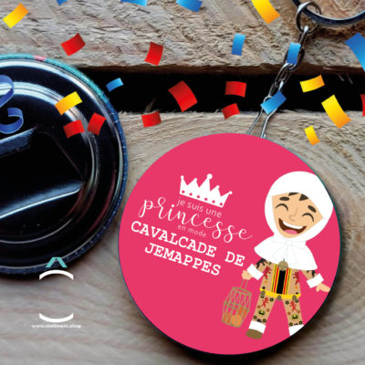 Porte-clés décapsuleur – Je suis une princesse en mode Cavalcade de Jemappes