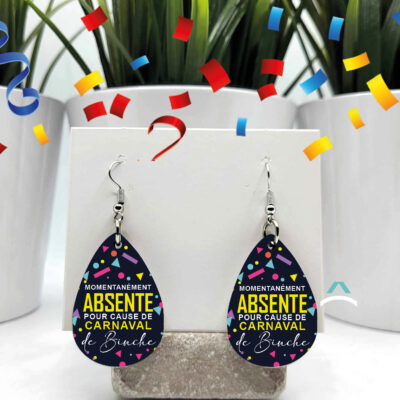 Boucles d’oreilles – Momentanément absente pour cause de Carnaval de Binche