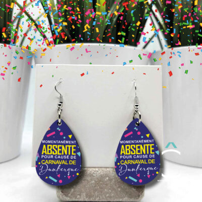 Boucles d’oreilles – Momentanément absente pour cause de Carnaval de Dunkerque