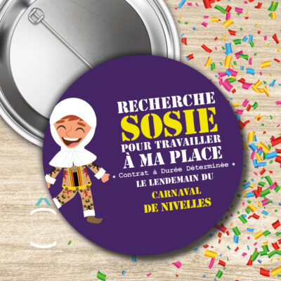 Badge – Recherche sosie (carnaval de Nivelles)