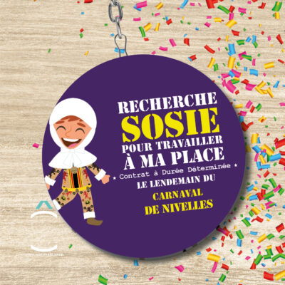 Porte-clés – Recherche sosie (carnaval de Nivelles)