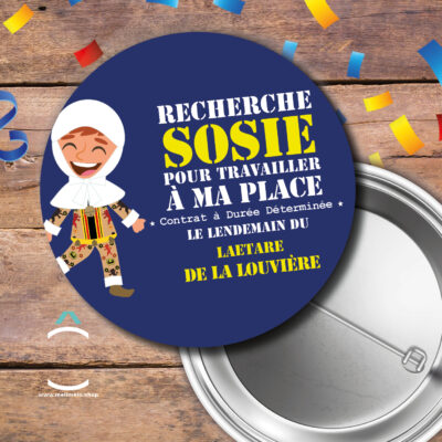 Badge – Recherche sosie (Laetare de La Louvière)