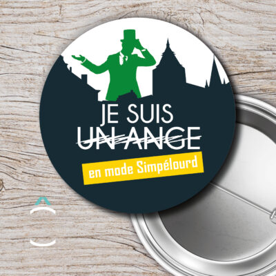 Badge – Je suis un ange en mode Simpélourd