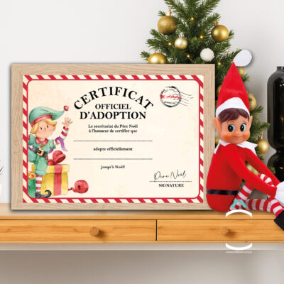 Cadre – Certificat officiel d’adoption d’un lutin farceur