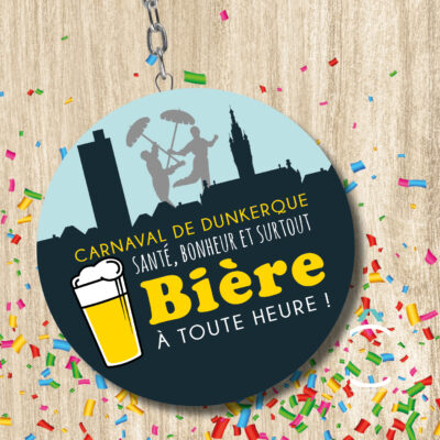 Porte-clés – Santé, bonheur et bière à toute heure